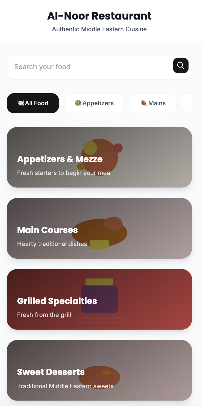 Digital Menu Preview